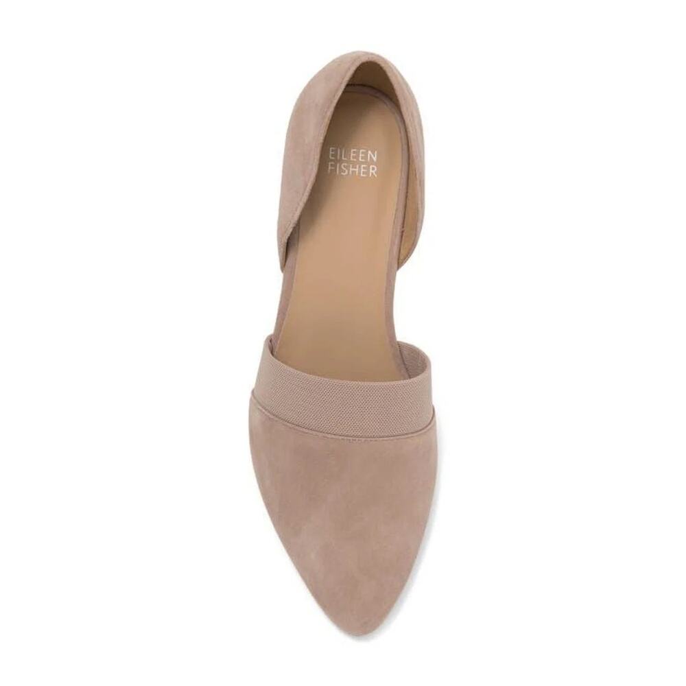 Eileen Fisher Hilly Suede d'Orsay Pump Beige Size 8 Office Minimalist Classic